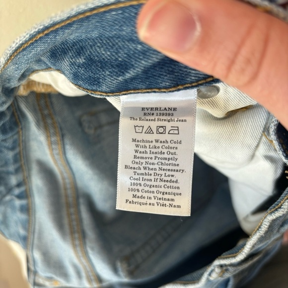 Everlane The Relaxed Straight Fit Jeans In Blue Women’s Sz 28 Reg Organic Cotton - Picture 7 of 8